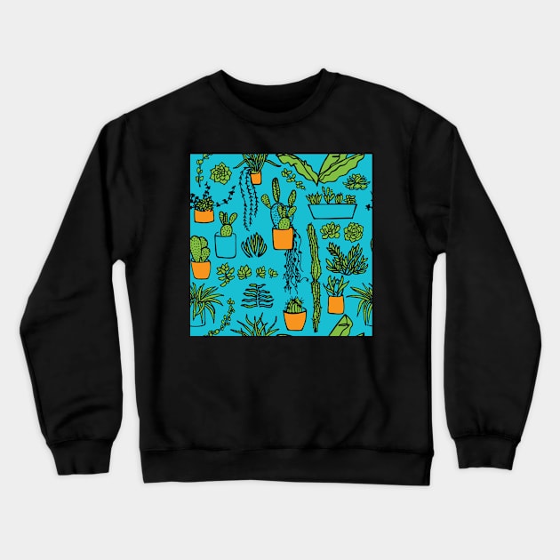 Cacti on Repeat Crewneck Sweatshirt by jillcook